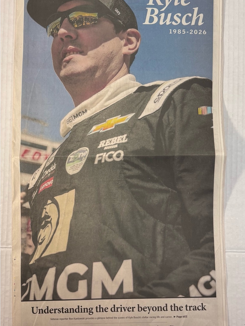 Kyle Busch Las Vegas Tribute Newspaper section Review Journal June 3 2026